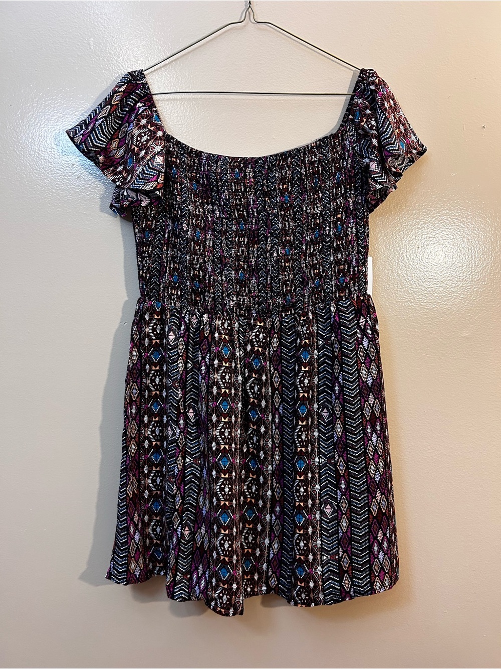 love, Fire Black Dress with Multicolor Speckled Print